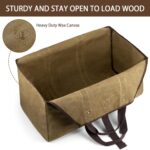 BONTHEE Extra Großer Kaminholzträger Holzkorb Brennholztasche Tragetasche aus Segeltuch mit 2 Griffe - Image 3