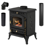 Kaminofen dauerbrandfähig – 7kW schwarz Kamin Ofen THUNDER® MITRA