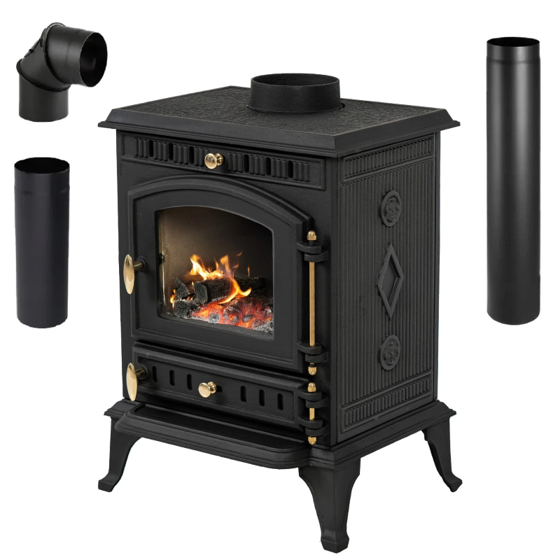 DK1 Kaminofen dauerbrandfähig – 7kW schwarz Kamin Ofen THUNDER® MITRA – Bild 1