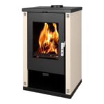 EEK A+ Kaminofen mit groß Sichtscheibe - Verso Theia Ivory - 9.0 kW