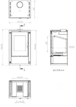 EEK A+ Kaminofen mit groß Sichtscheibe - Verso Theia Ivory - 9.0 kW – Bild 2