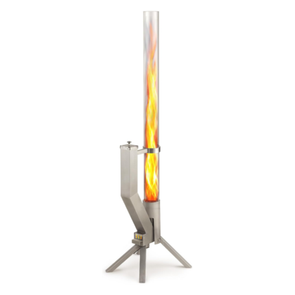 GARDENFLARE Feuerrohr Klassik – Edelstahl Feuersäule und Pelletfackel für Tolles Ambiente Feuer