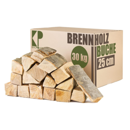 Kingpower Buchenbrennholz, Scheite von 25 cm, 30, 60 oder 90 kg,