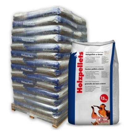 Holzpellets 70 x 15kg 6mm volle Palette 1050 kg