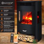 KESSER Prio Elektrokamin mit Heizung Heizlüfter Fernbedienung WiFi App 950/1900 W - Image 2