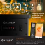 KESSER Prio Elektrokamin mit Heizung Heizlüfter Fernbedienung WiFi App 950/1900 W - Image 8