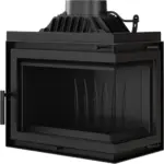 Kratki Kamineinsatz Gusseisen SIMPLE rechts 8 kW Ø 200 Set Kaminofen Holz – Bild 3