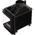 Kratki Kamineinsatz Gusseisen SIMPLE rechts 8 kW Ø 200 Set Kaminofen Holz – Bild 4