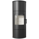 Kratki Kaminofen aus Stahl Modern ROLLO Hoch Ø150 7 kW BImSchV 2 Ökodesign HKI