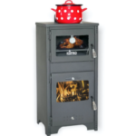 Kaminofen mit Backfach Herdplatte Holzofen Ever 02 Kamin Ofen 7 kW Gartenhaus