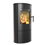 Kaminofen Stahl Kratki ROLLO Ø150 7kW Kaminofen Schwarz Öfen BImSchV2 HKI