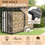 Kaminholzregal aussen Metall mit Dach 300x105x185cm für 1m I 33cm I 25cm - Image 3