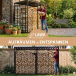 Kaminholzregal aussen Metall mit Dach 300x105x185cm für 1m I 33cm I 25cm - Image 7