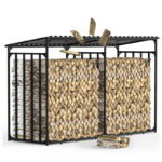 Kaminholzregal aussen Metall mit Dach 300x105x185cm für 1m I 33cm I 25cm