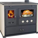 Kaminofen mit Backfach und Herdplatte Practik Lux Holzofen 9,5 kW