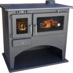 Kaminofen mit Backfach und Herdplatte 25071 Werkstattofen Viki 10,5 kW Schwedenofen Kamin Hüttenofen Ofen