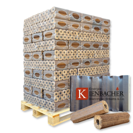 PiniKay Hartholz Holzbriketts 960kg Palette aus Buche/Eiche Briketts Brennstoff