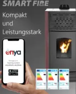 Pelletofen Pelletheizung Enya 8 - 12 kW WiFi-Ready ECO-Modus + Bio-Holzpellet – Bild 2